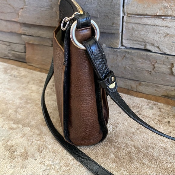 Brahmin Manhattan Croc Embossed Leather Crossbody Purse Handbag Small Brown - Picture 5 of 16